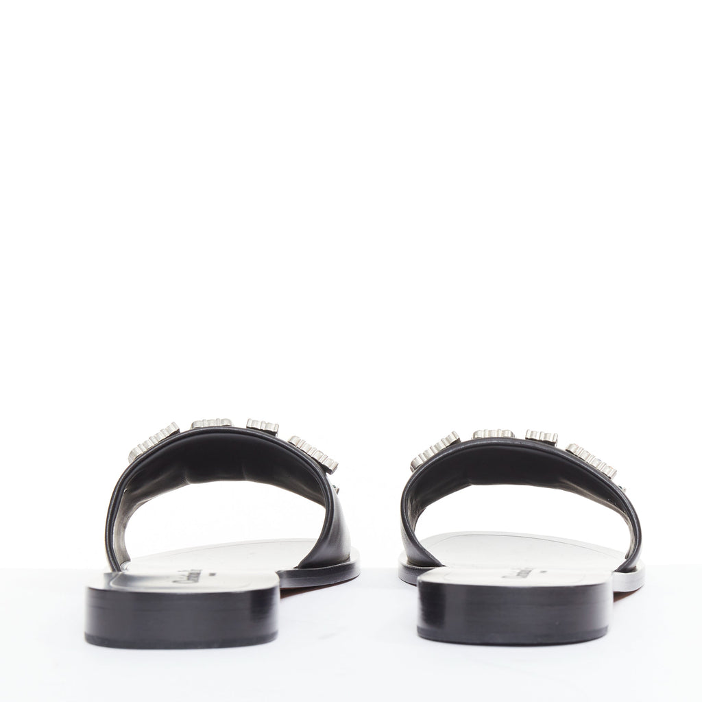 Women's Dior Crystal Pave Logo Slides