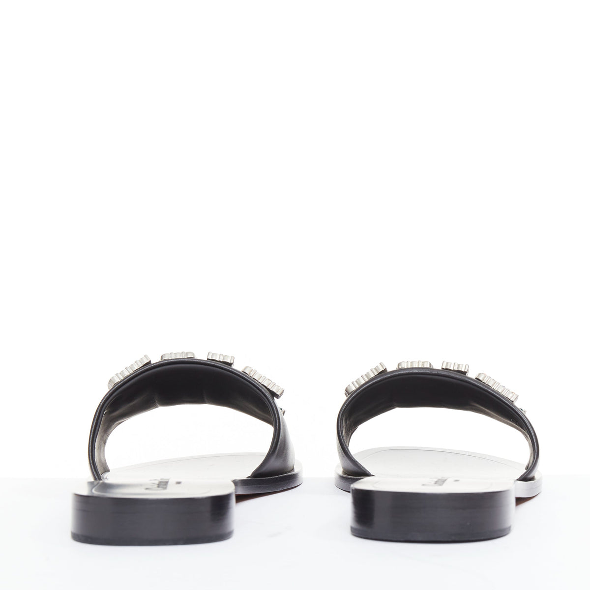 Women's Dior Crystal Pave Logo Slides