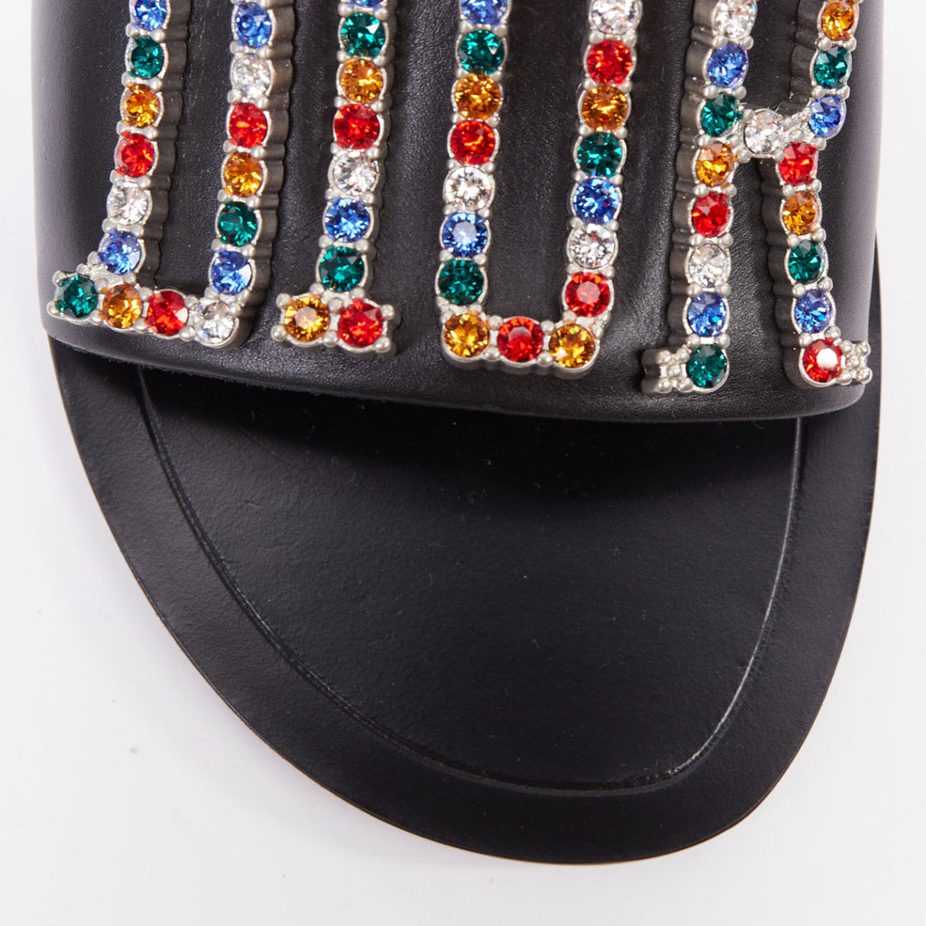 Women's Dior Crystal Pave Logo Slides