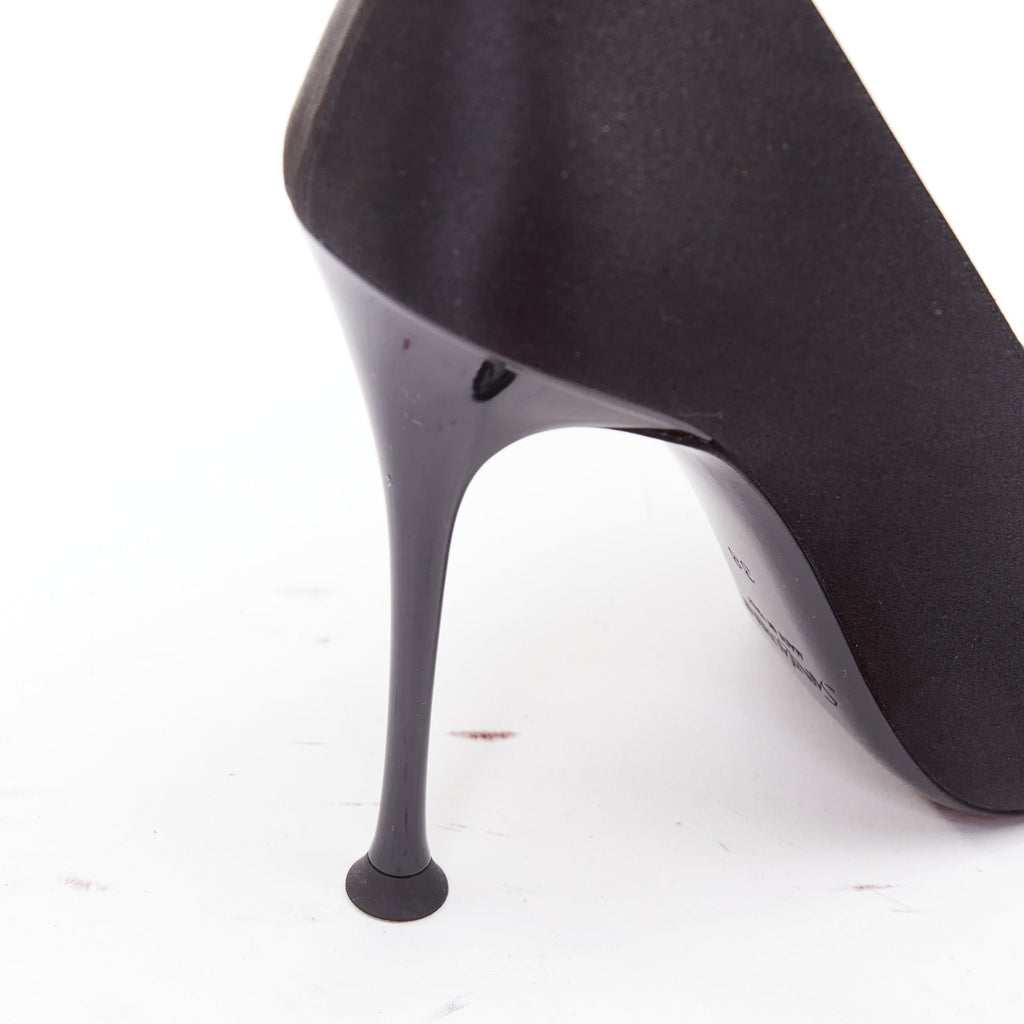 Women's Saint Laurent Satin YSL Chain Anklet Pumps
