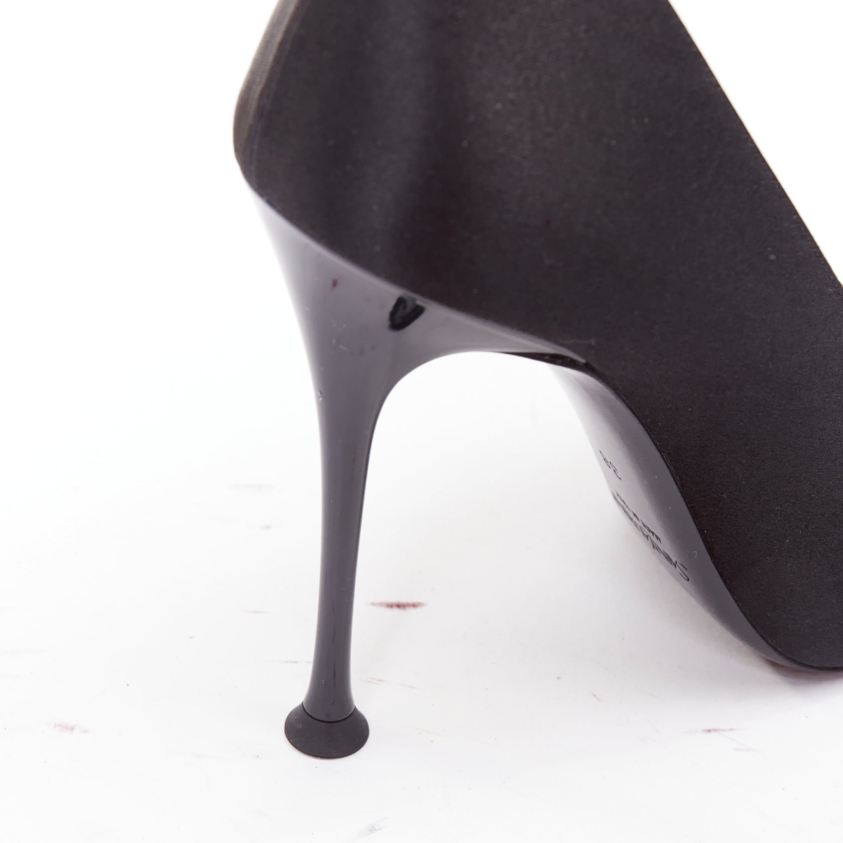 Women's Saint Laurent Satin YSL Chain Anklet Pumps