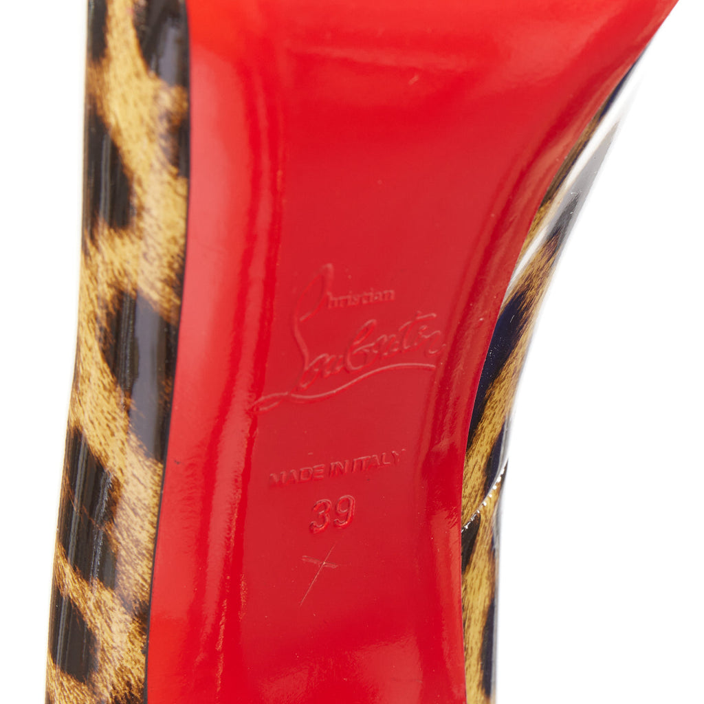 Women's Christian Louboutin Patent Peep Heels