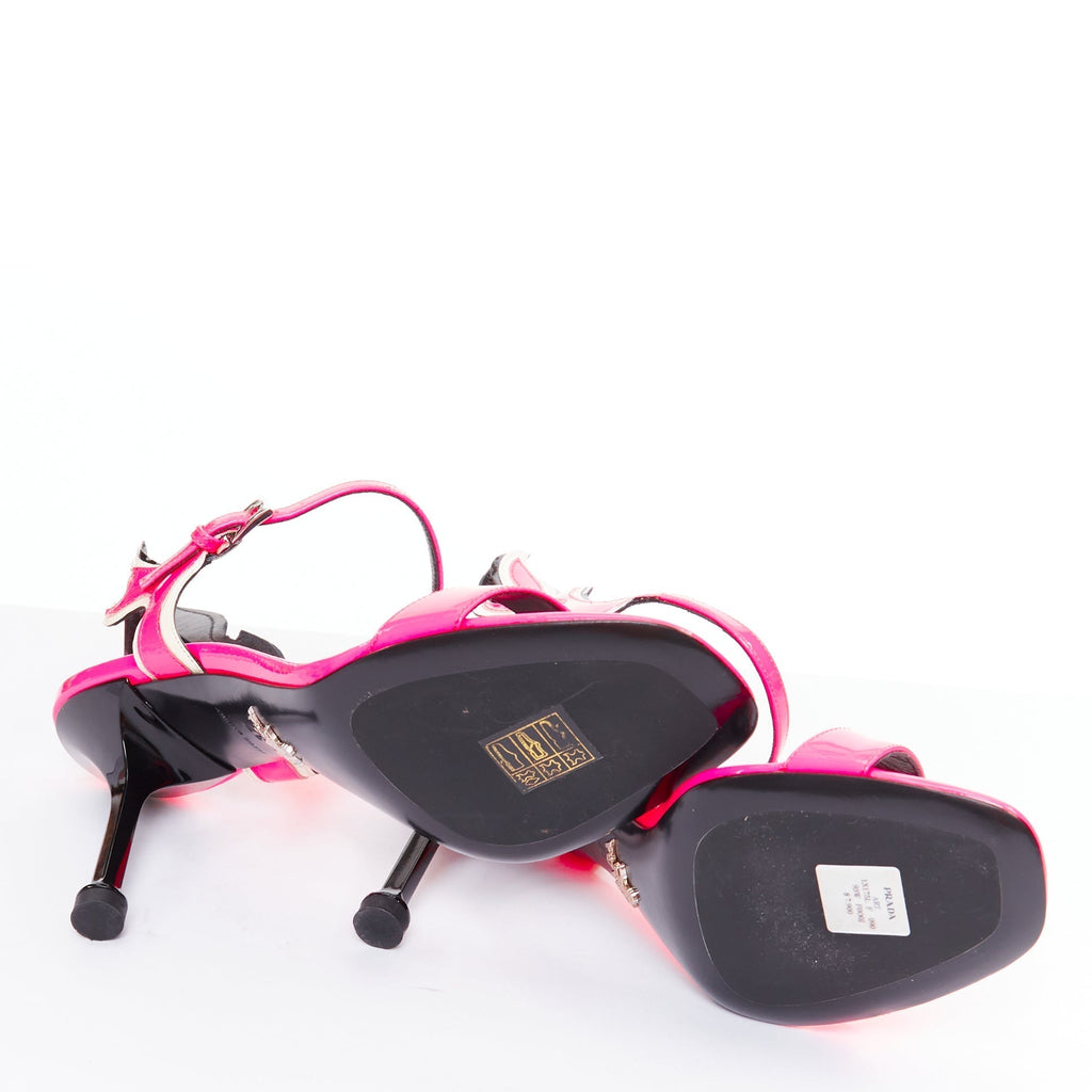 Women's Prada Patent Leather Flame Sandals