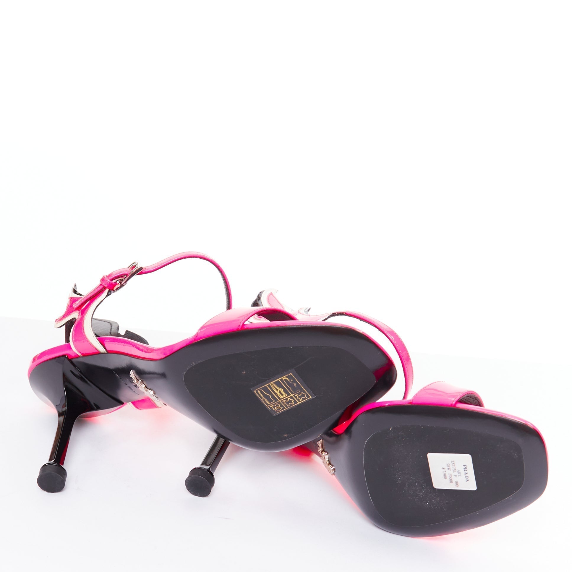 Women's Prada Patent Leather Flame Sandals