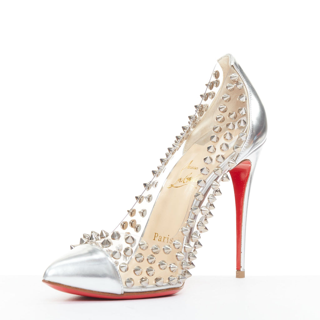 Women's Christian Louboutin PVC Spike Stud Pumps