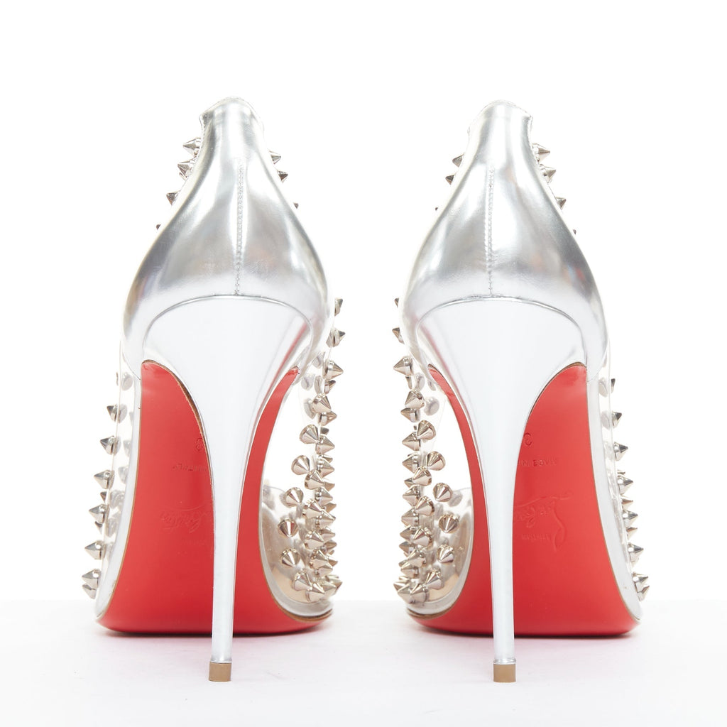 Women's Christian Louboutin PVC Spike Stud Pumps
