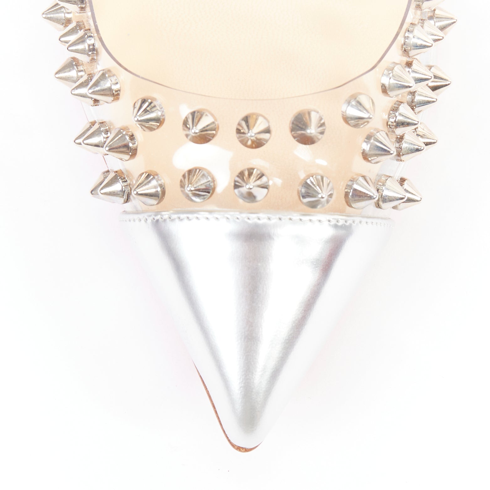 Women's Christian Louboutin PVC Spike Stud Pumps