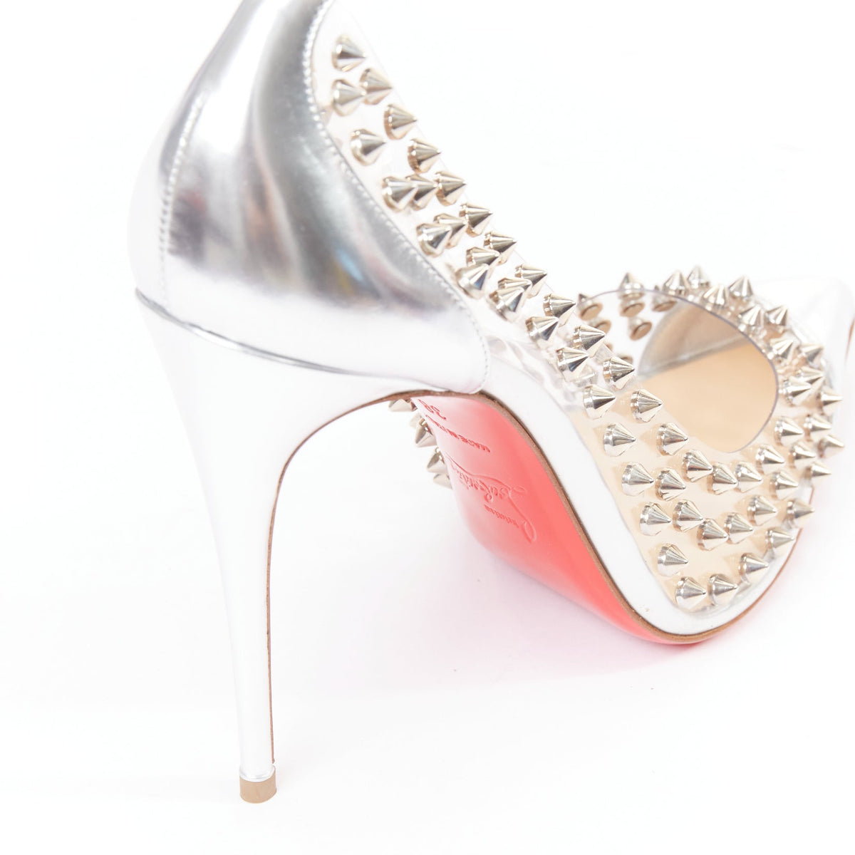 Women's Christian Louboutin PVC Spike Stud Pumps