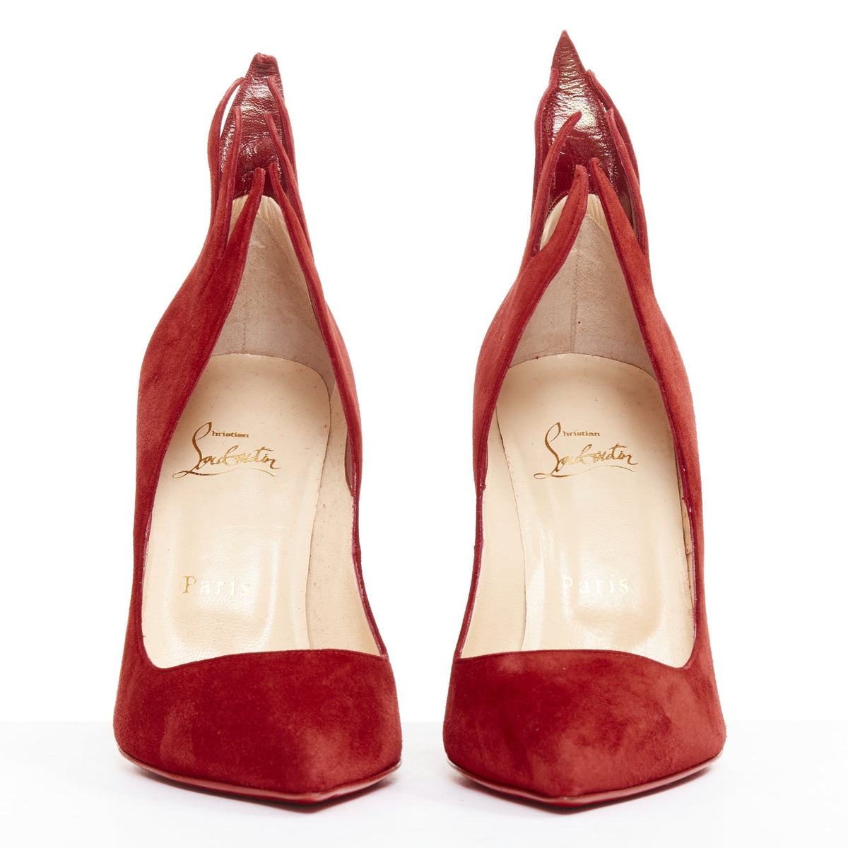 Women's Christian Louboutin Suede Flame Pumps