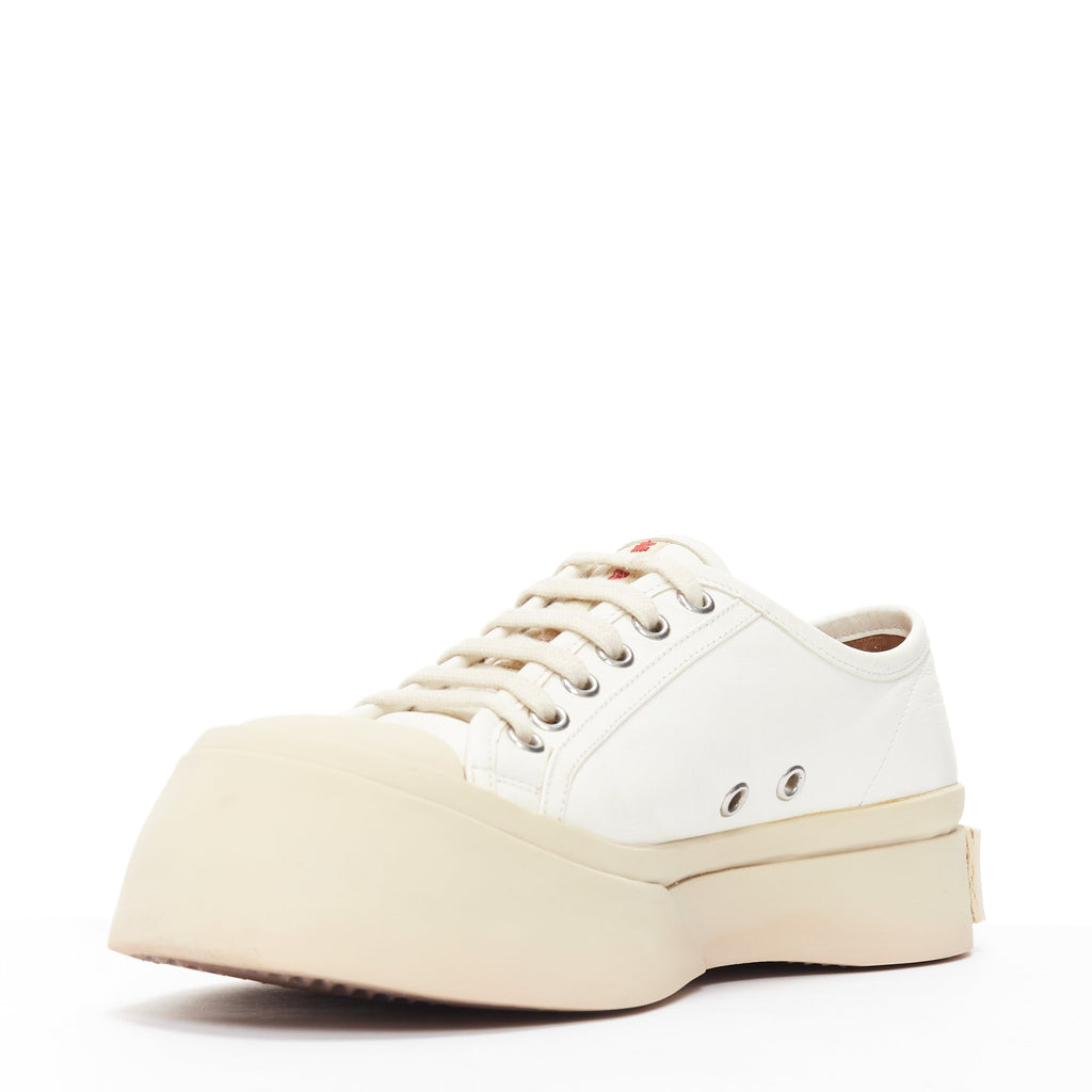 Women's Marni Pablo White Leather Sneakers