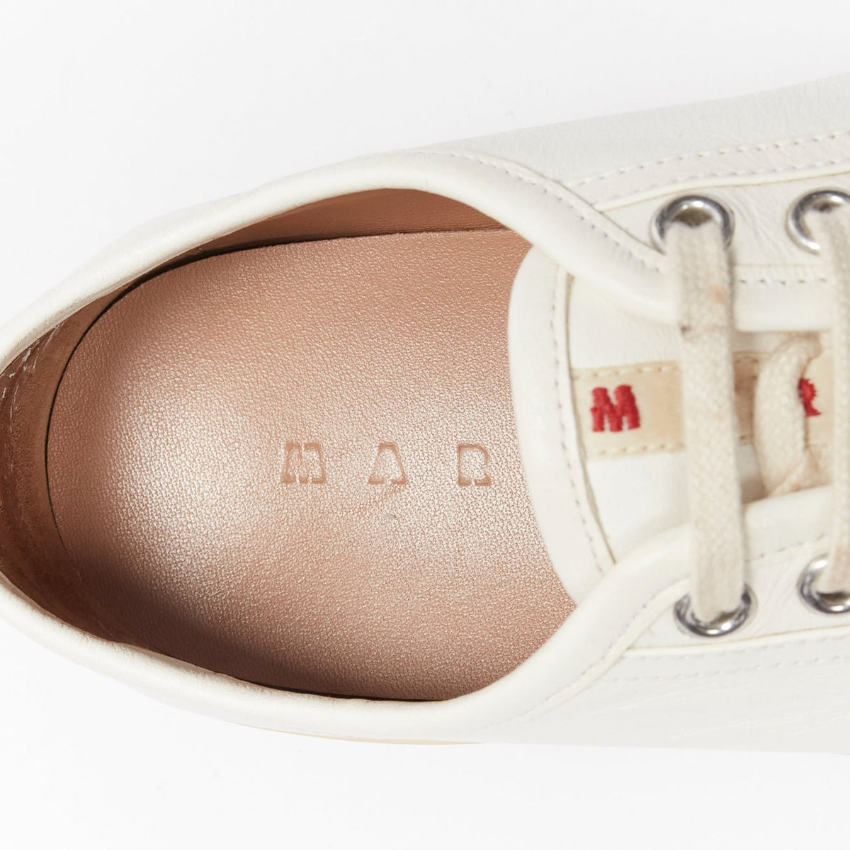 Women's Marni Pablo White Leather Sneakers