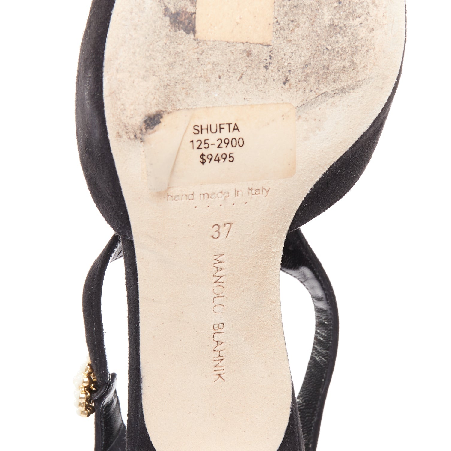 Women's Manolo Blahnik Suede Pearl Kitten Heels