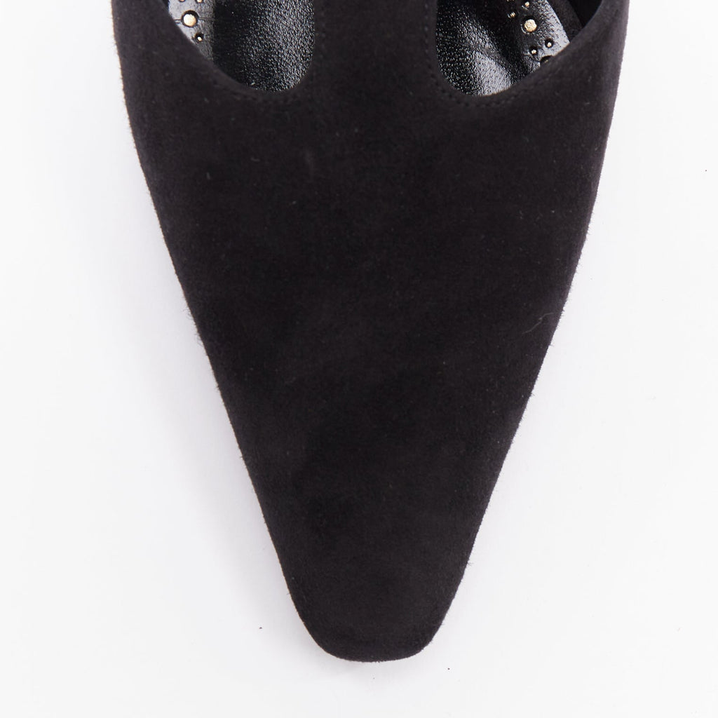 Women's Manolo Blahnik Suede Pearl Kitten Heels