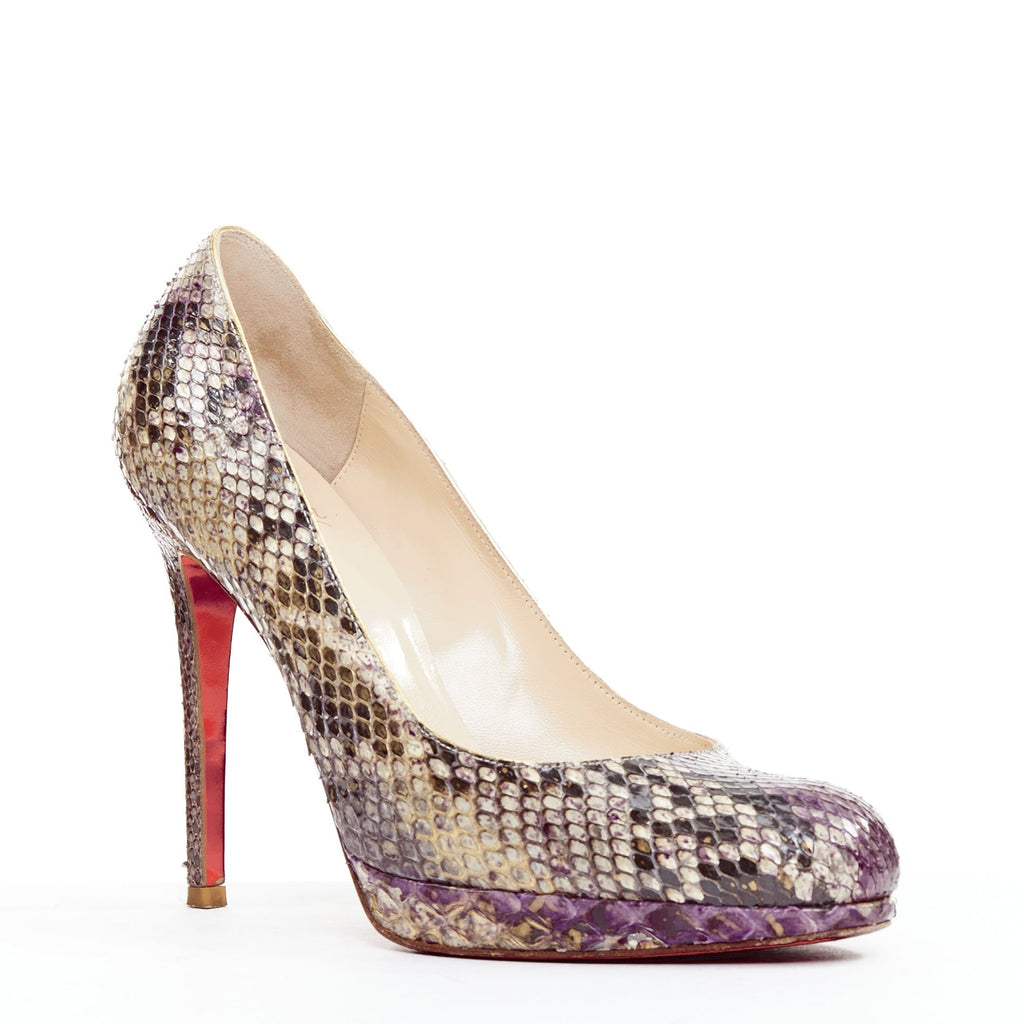 Women's Christian Louboutin Purple Platform Heels