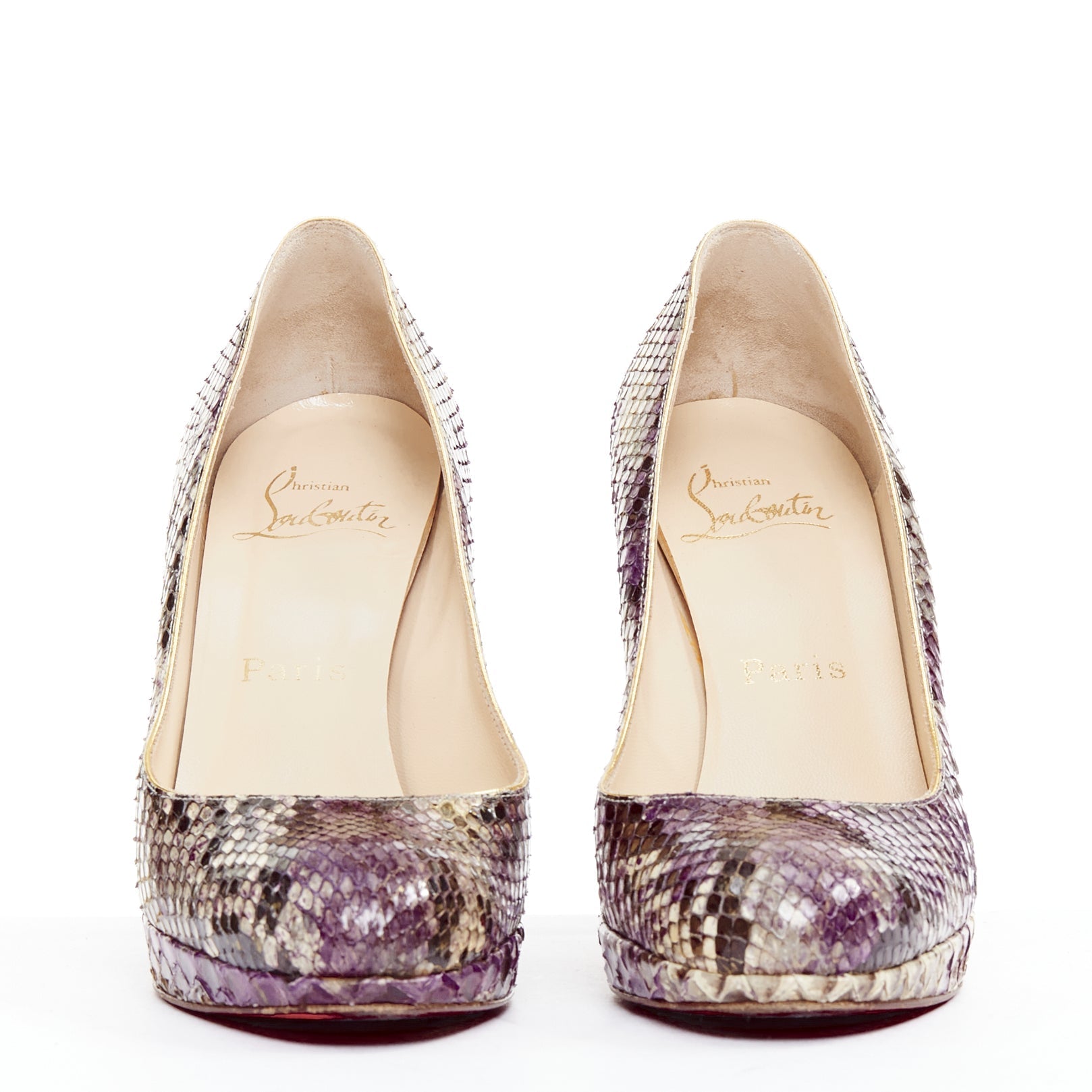 Women's Christian Louboutin Purple Platform Heels