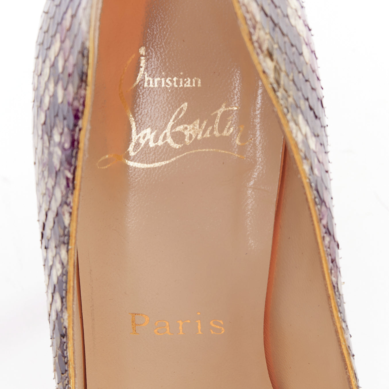 Women's Christian Louboutin Purple Platform Heels