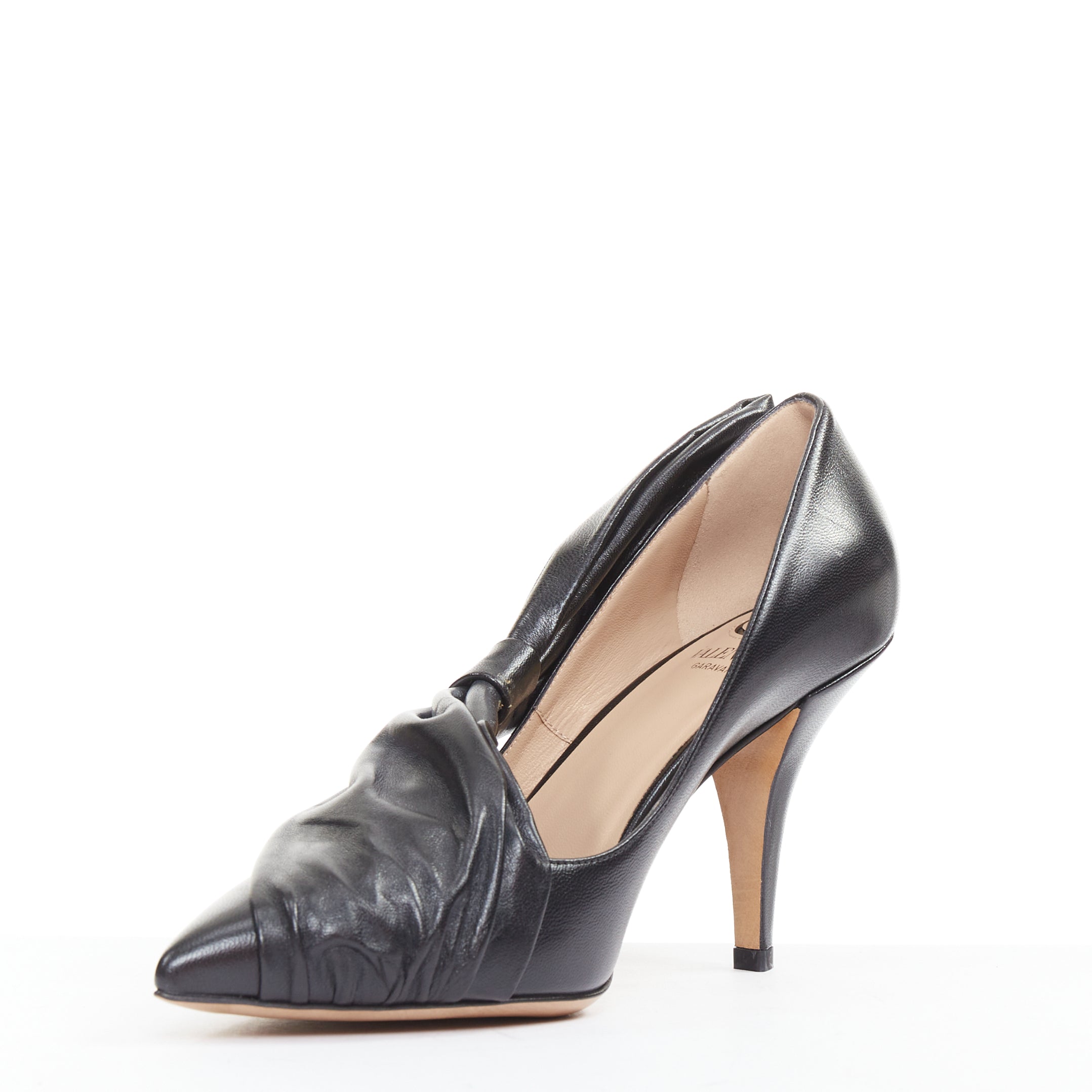 Women's Valentino Leather Oversized Bow Point Toe Kitten