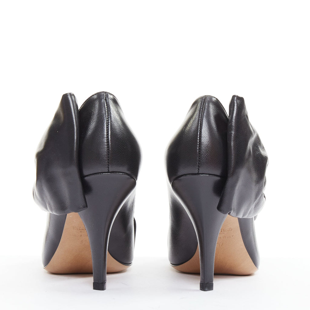 Women's Valentino Leather Oversized Bow Point Toe Kitten