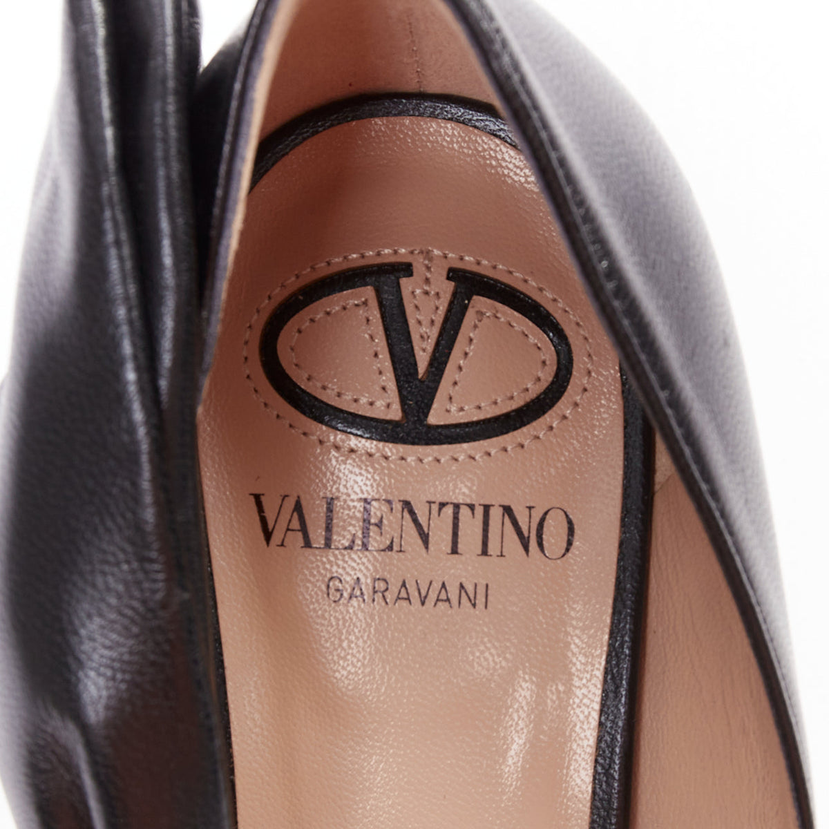 Women's Valentino Leather Oversized Bow Point Toe Kitten