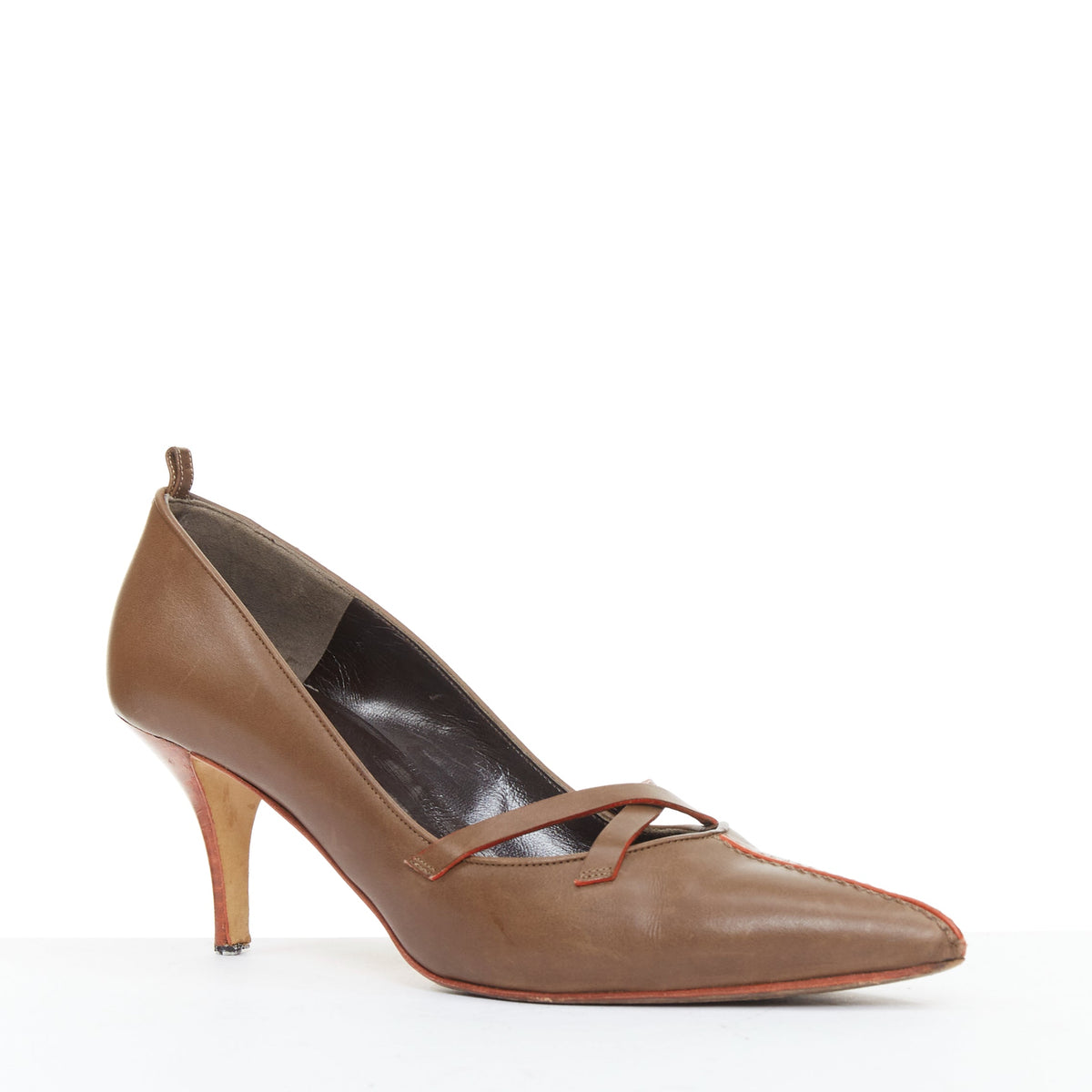 Women's Manolo Blahnik Leather Kitten Pumps