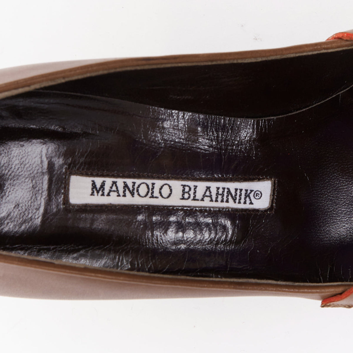 Women's Manolo Blahnik Leather Kitten Pumps