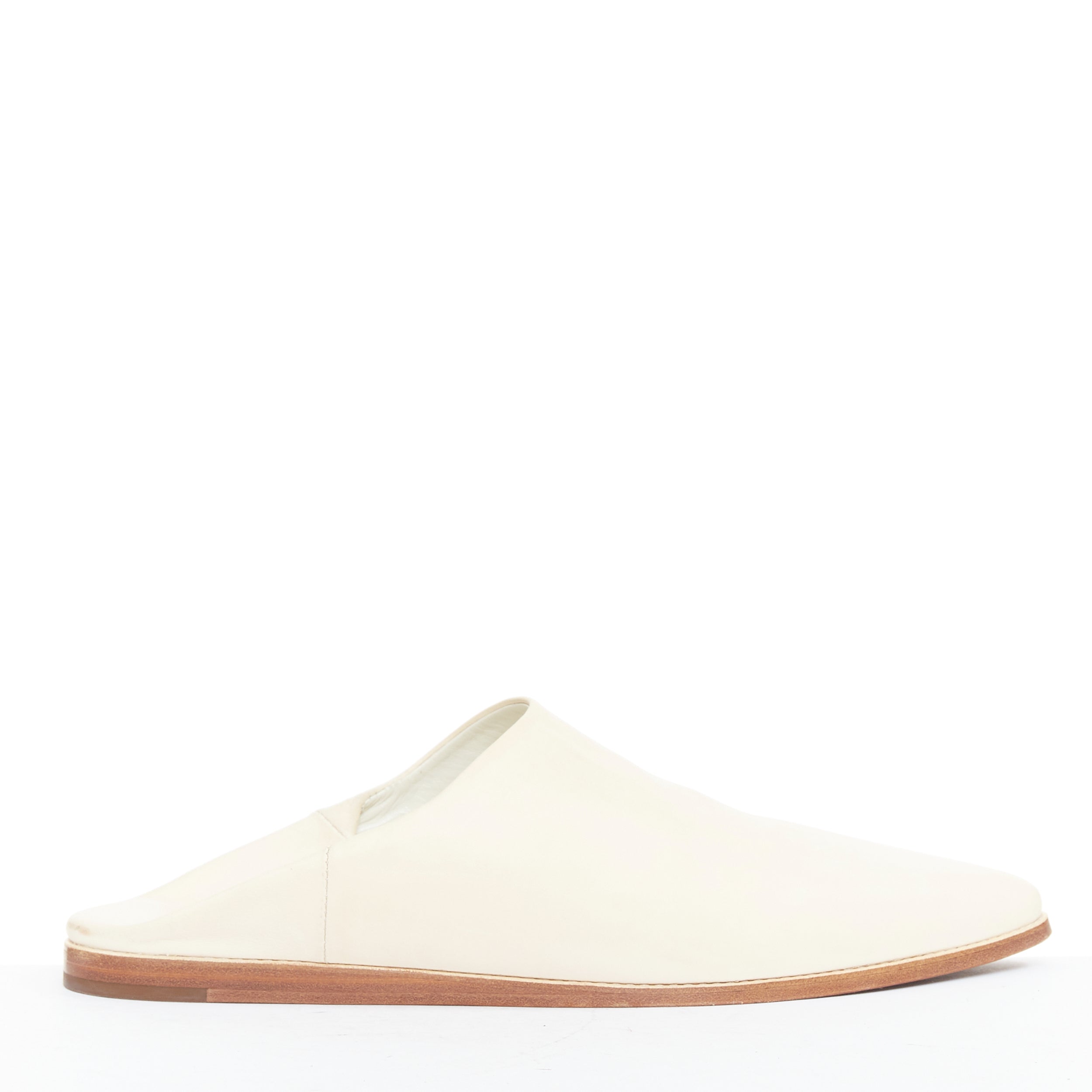 Women's Celine Leather Gold Logo Slippers