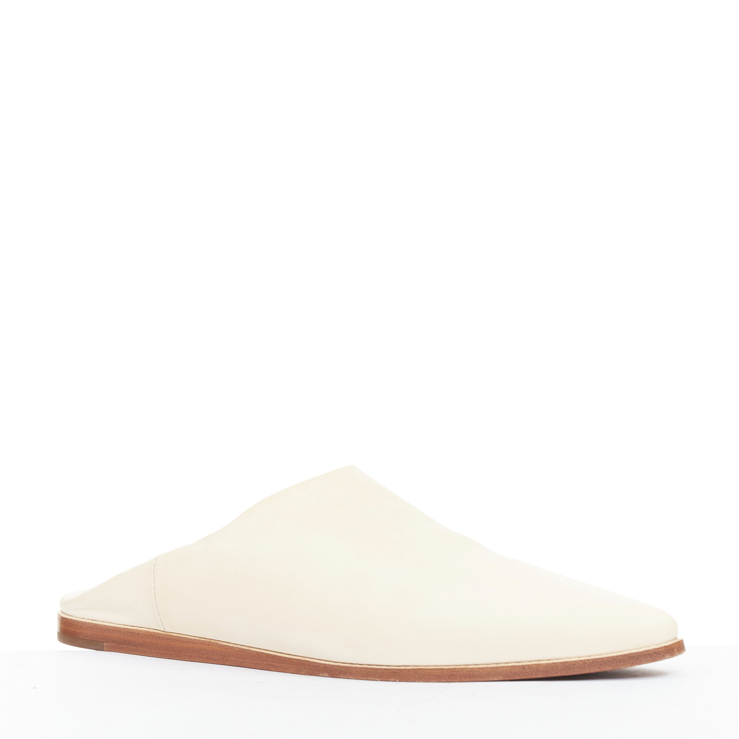 Women's Celine Leather Gold Logo Slippers