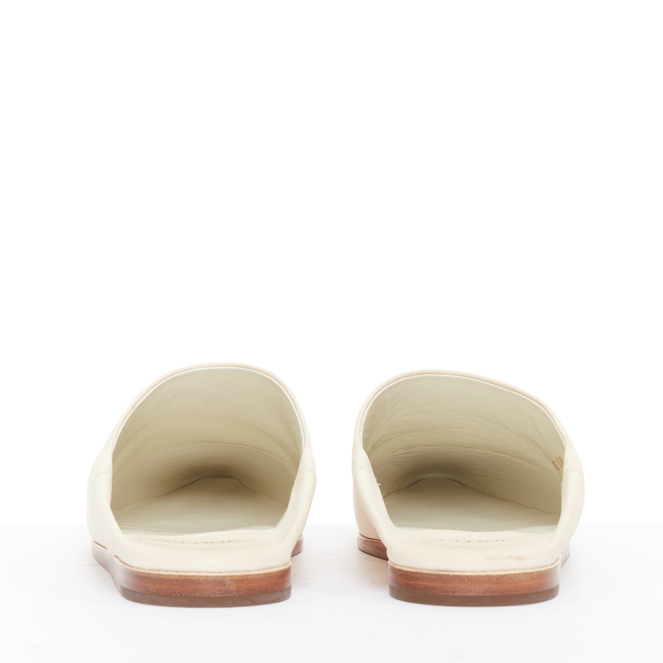 Women's Celine Leather Gold Logo Slippers