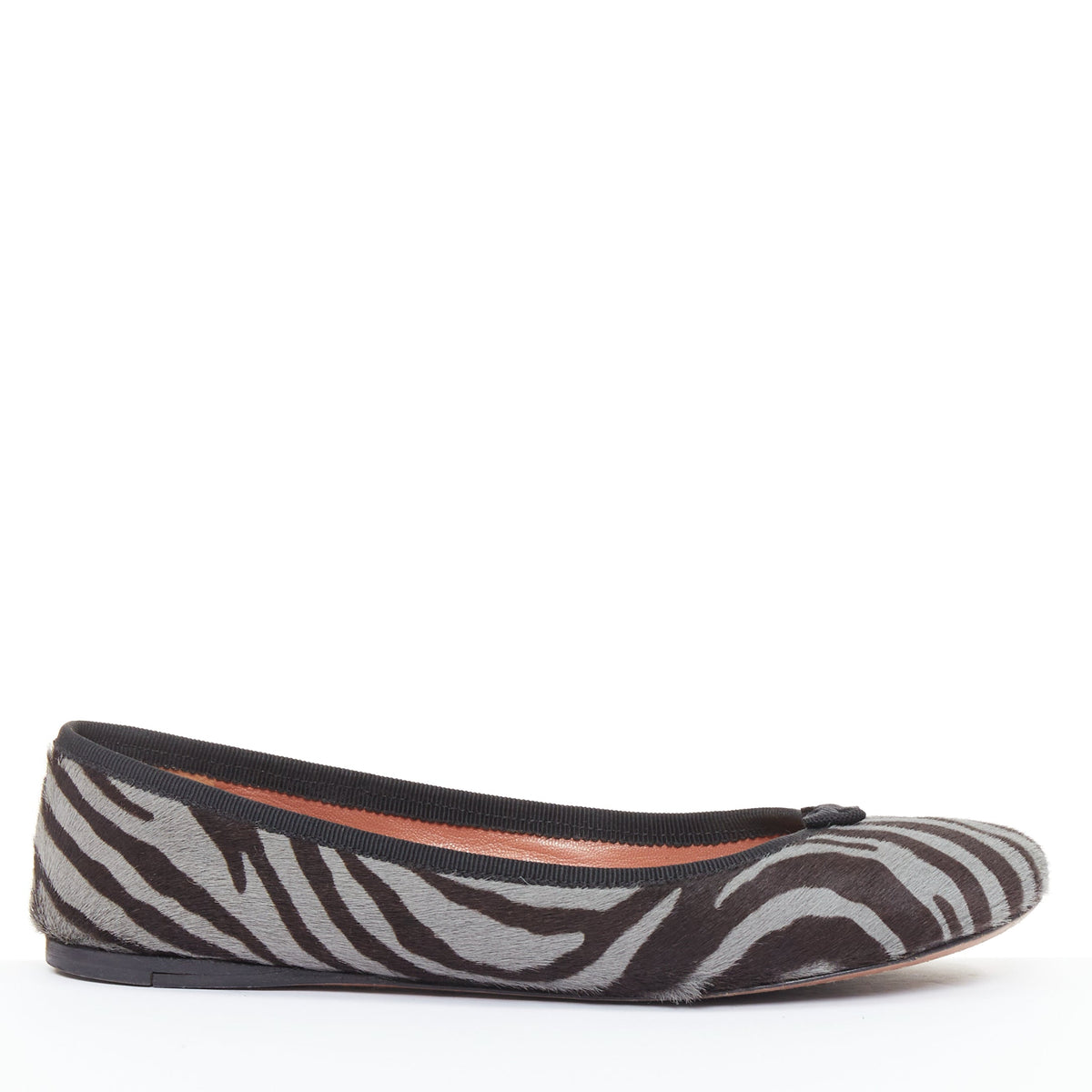 Women's Alaia Zebra Fur Bow Ballet Flats