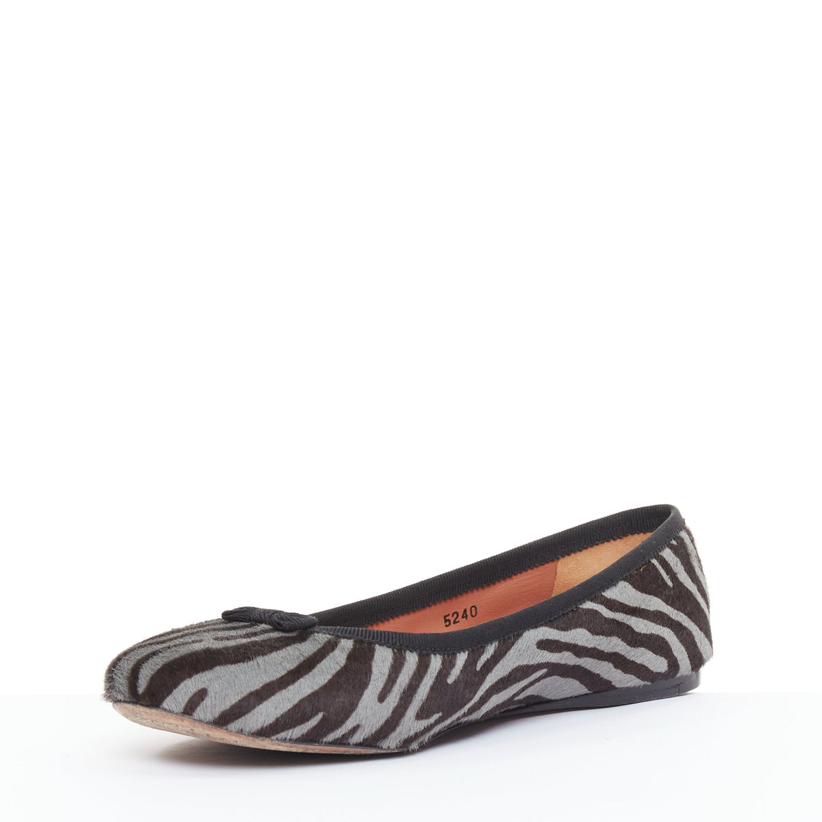 Women's Alaia Zebra Fur Bow Ballet Flats