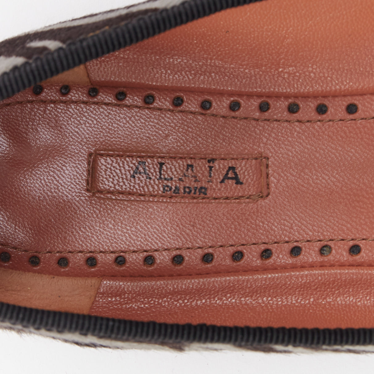 Women's Alaia Zebra Fur Bow Ballet Flats