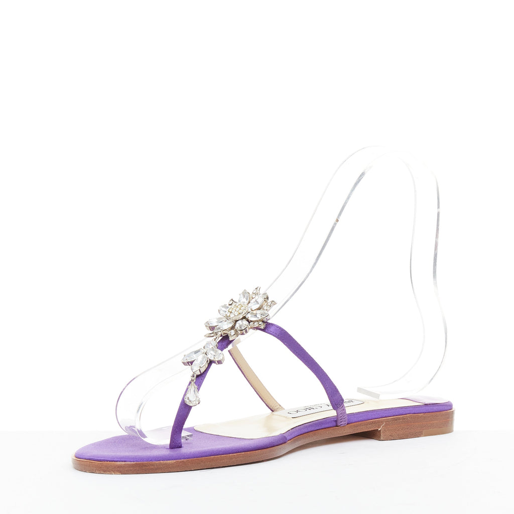 Women's Jimmy Choo Satin Crystal Slipper Mules