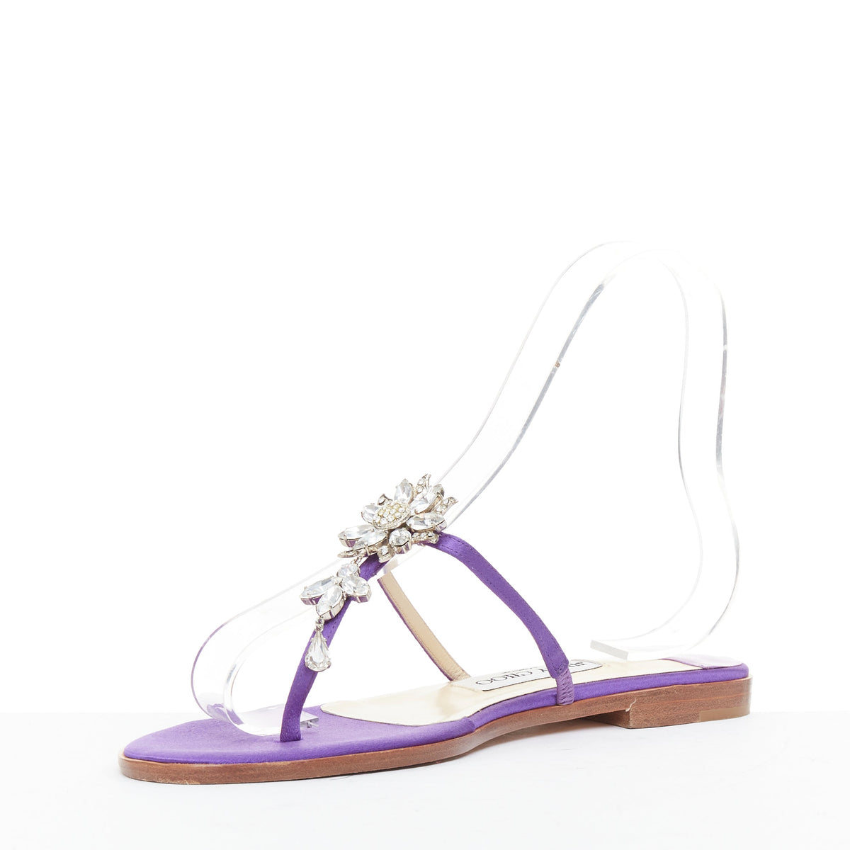 Women's Jimmy Choo Satin Crystal Slipper Mules