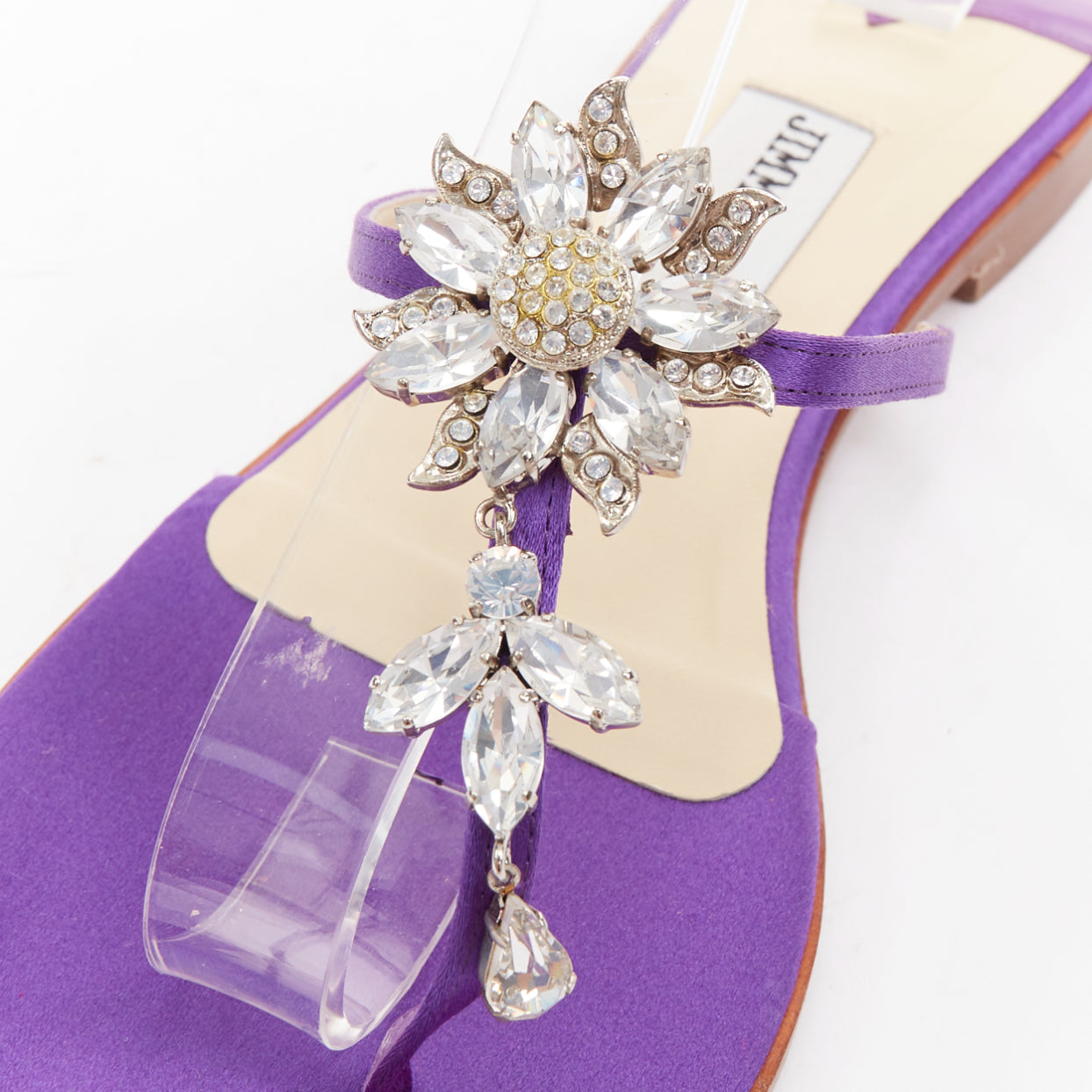 Women's Jimmy Choo Satin Crystal Slipper Mules