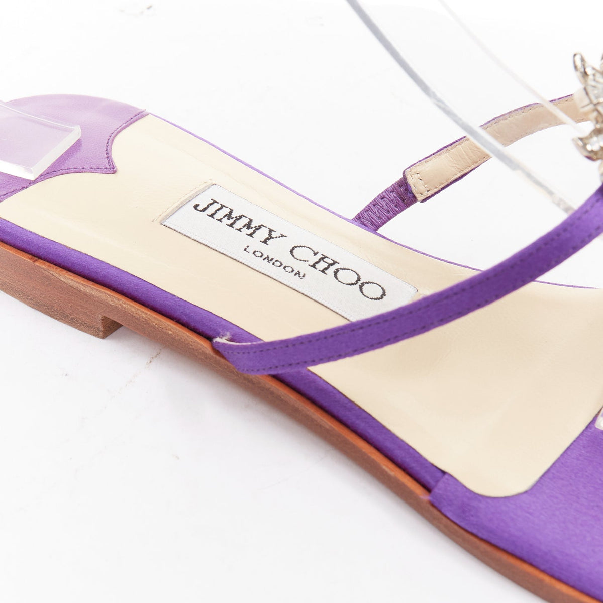 Women's Jimmy Choo Satin Crystal Slipper Mules