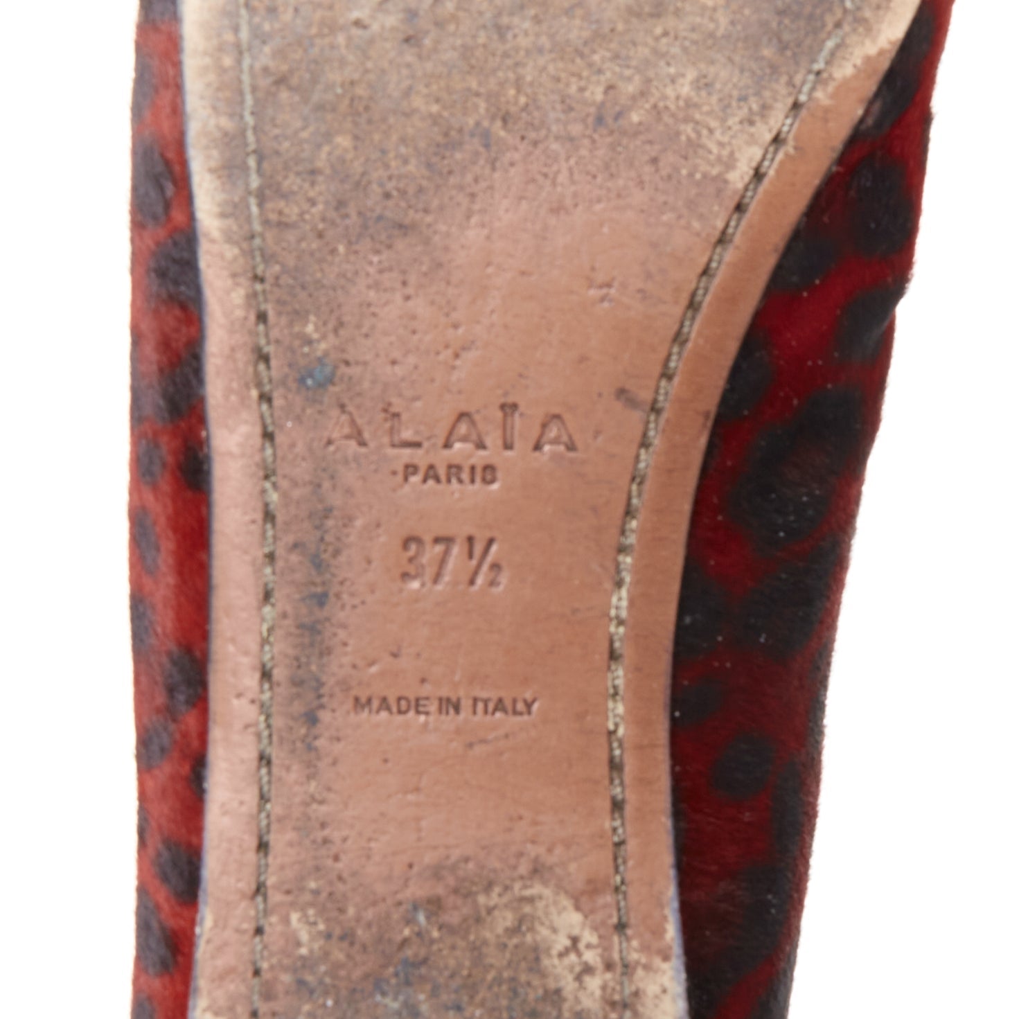 Women's Alaia Leopard Fur Ballet Flats