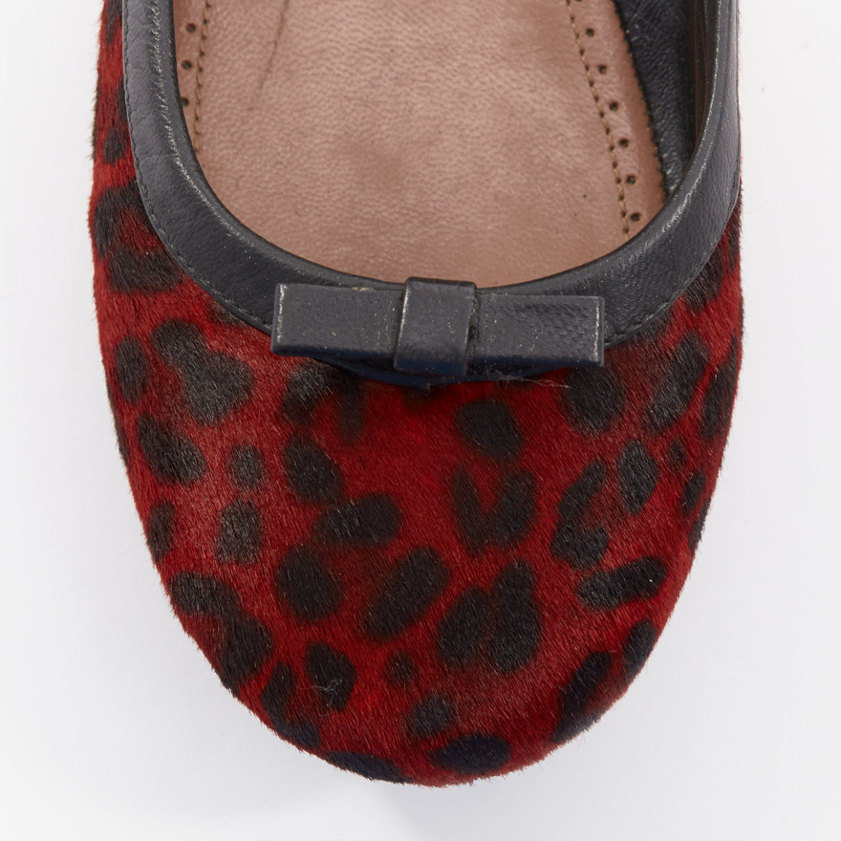 Women's Alaia Leopard Fur Ballet Flats