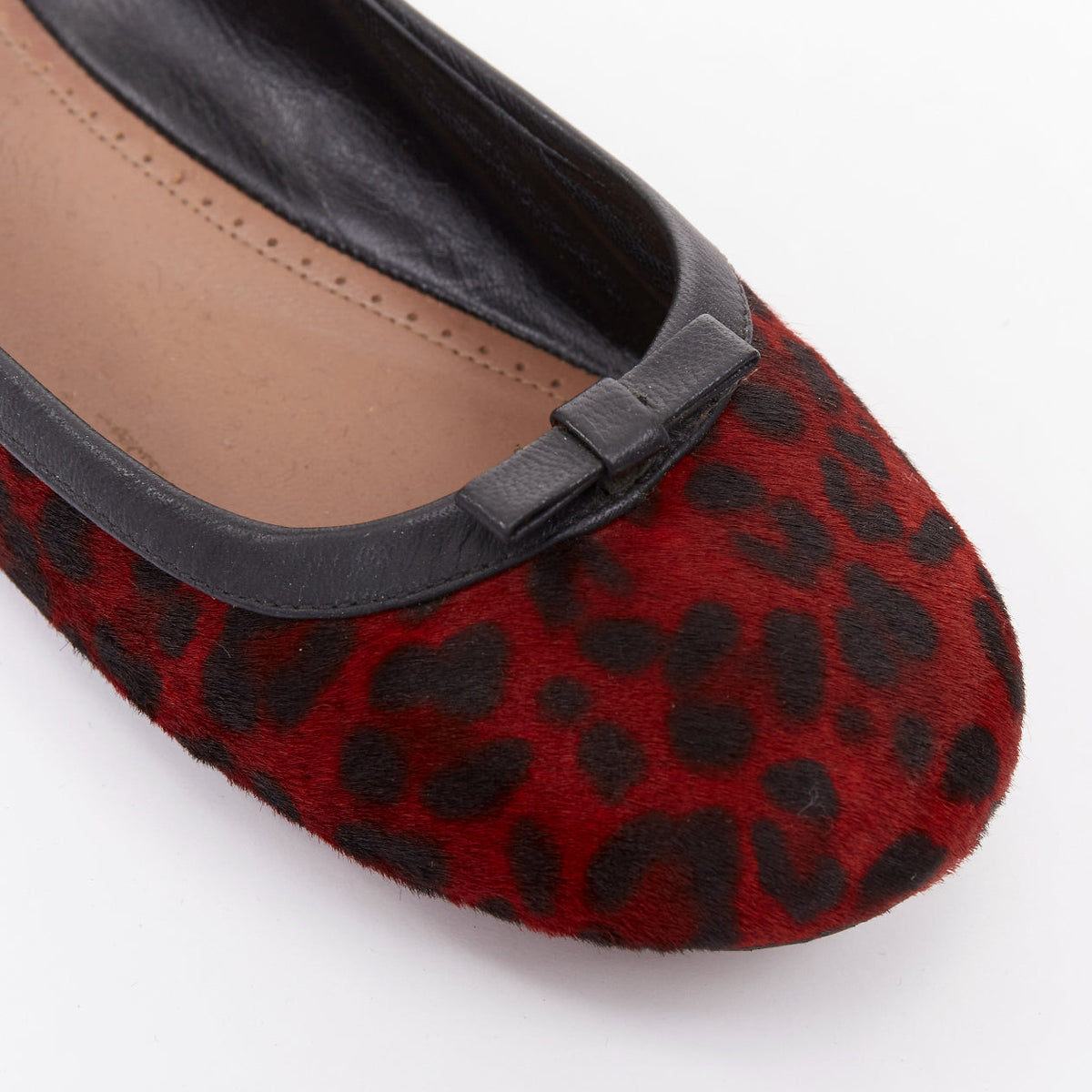 Women's Alaia Leopard Fur Ballet Flats