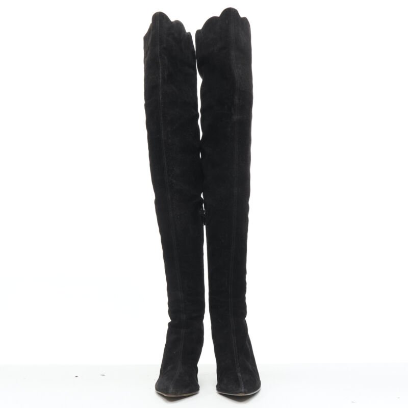 Women's Gianni Versace Suede Gold Heel Boots