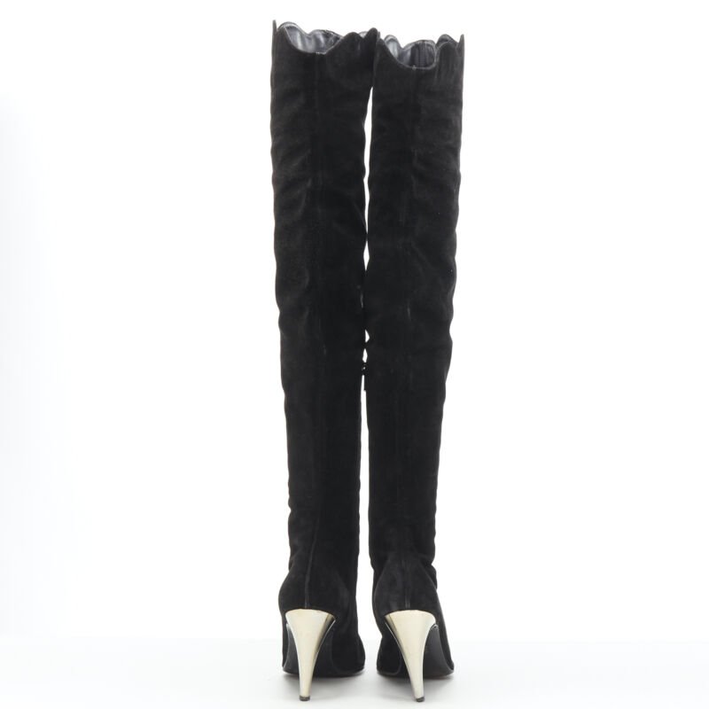 Women's Gianni Versace Suede Gold Heel Boots