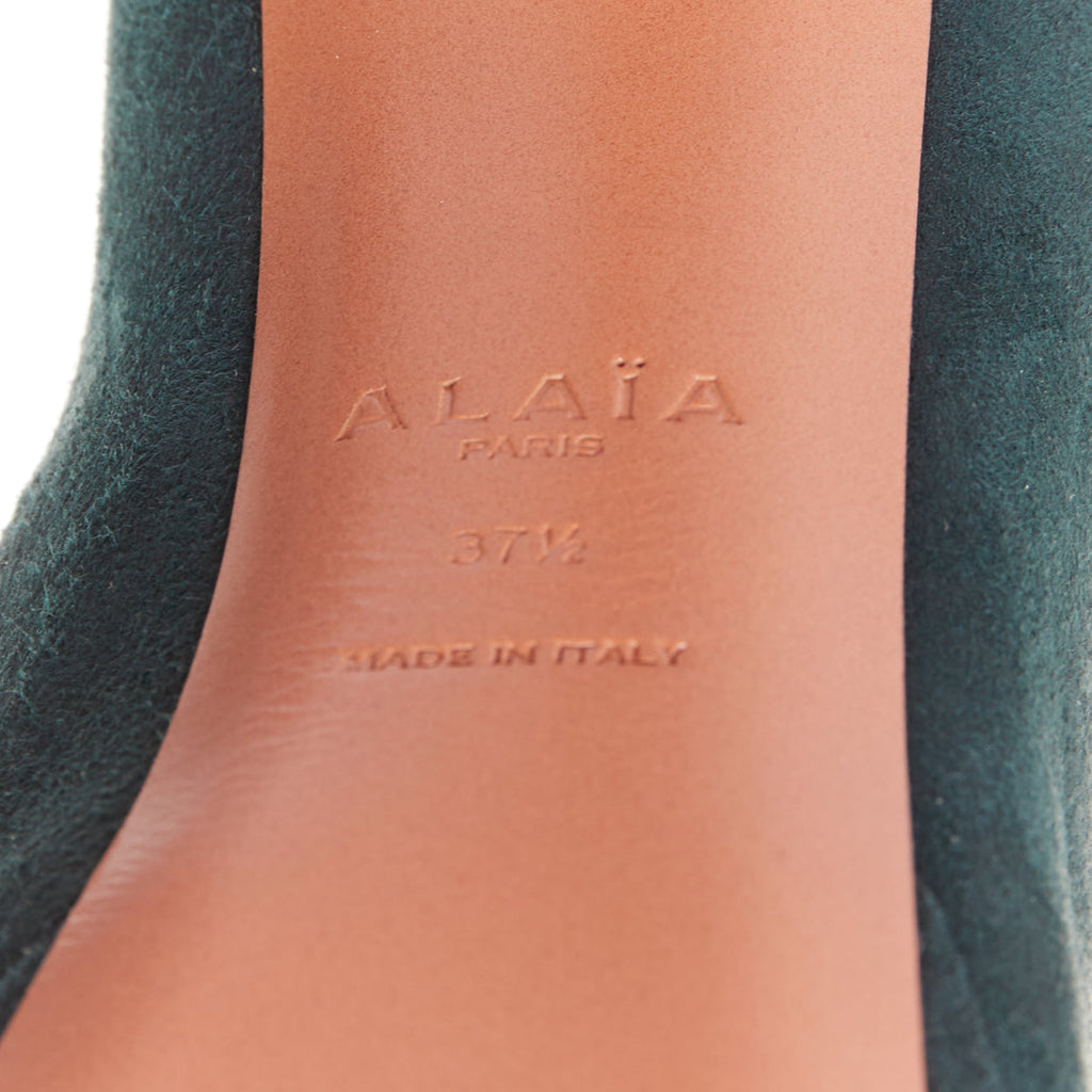 Women's Alaia Suede Almond Toe Platform Pumps