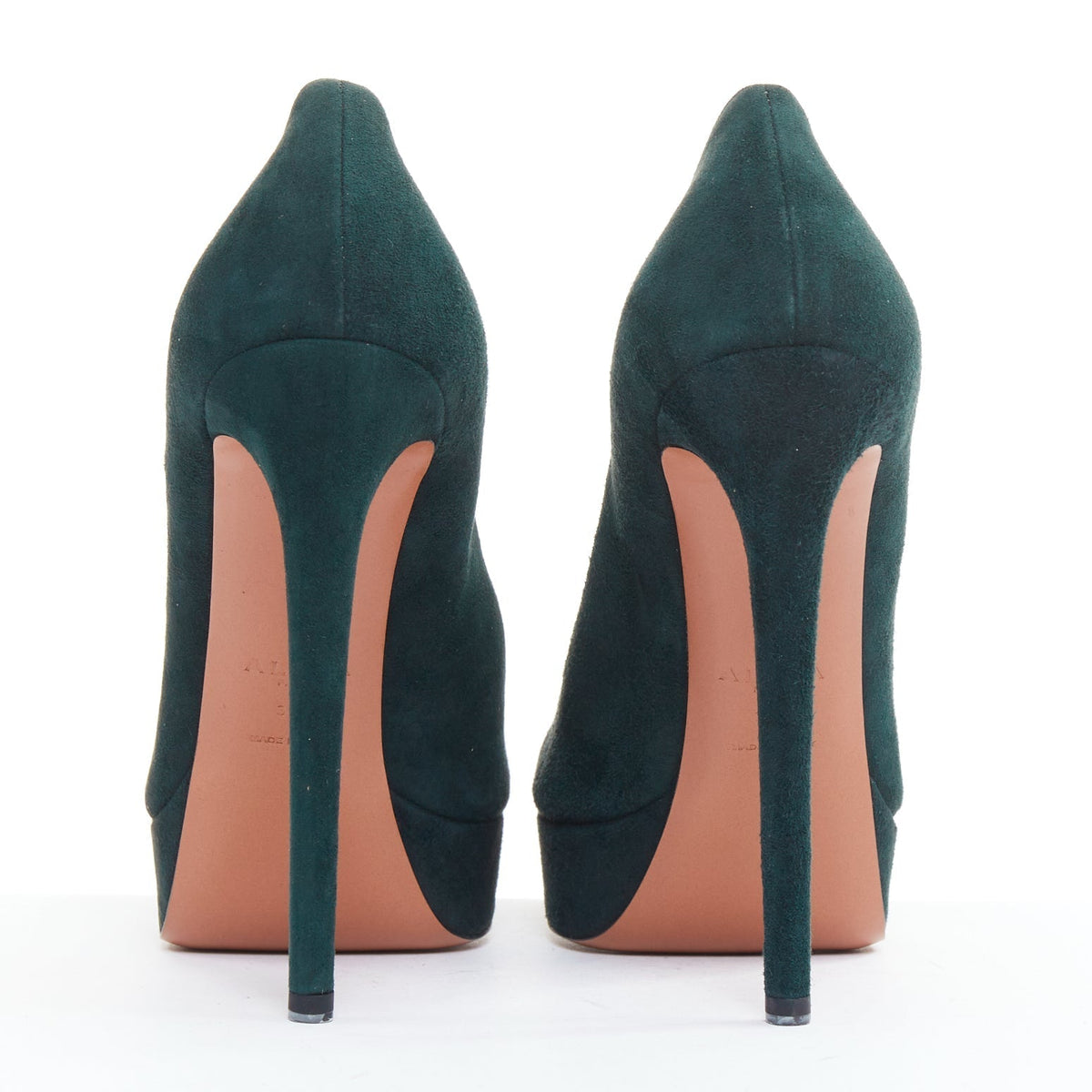 Women's Alaia Suede Almond Toe Platform Pumps