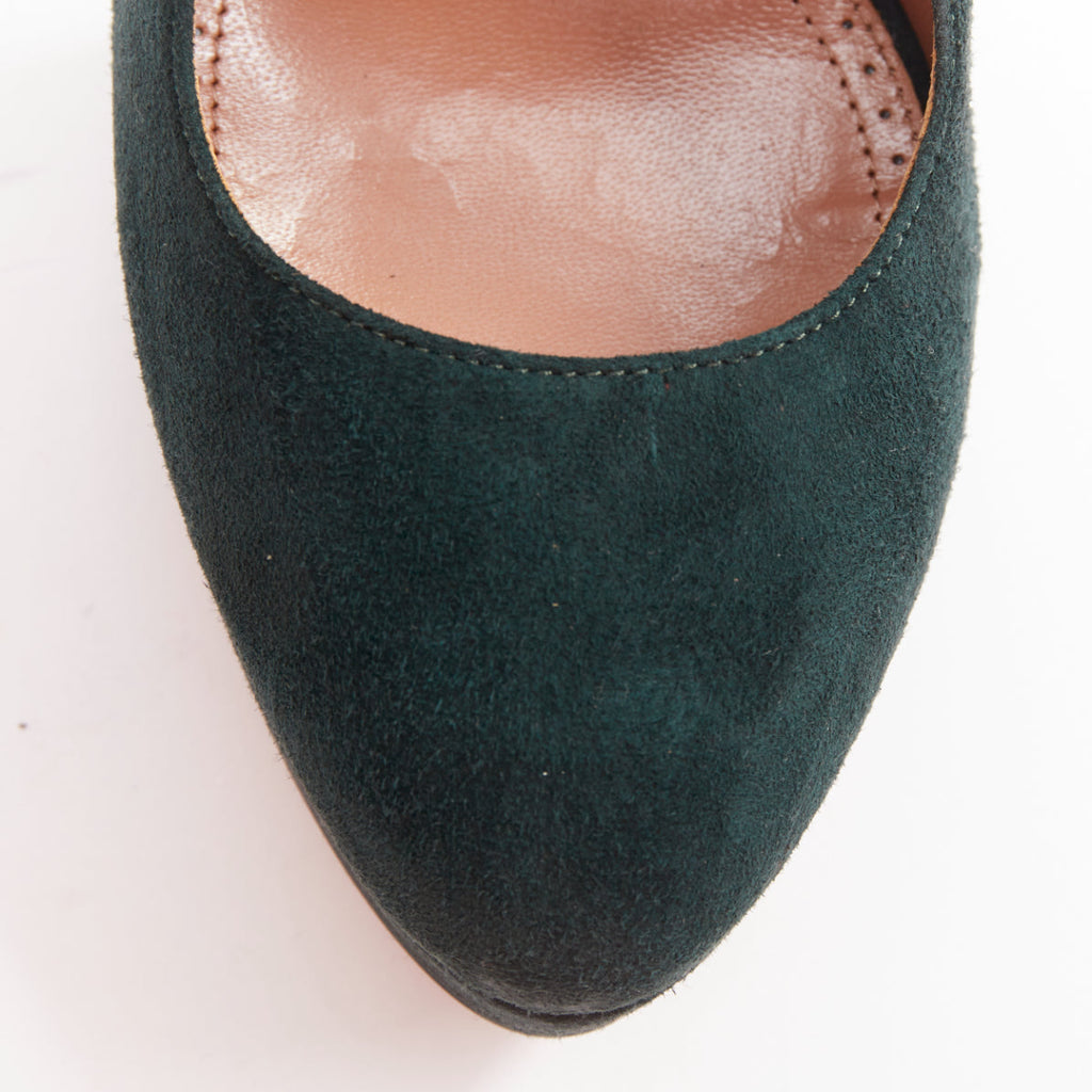 Women's Alaia Suede Almond Toe Platform Pumps