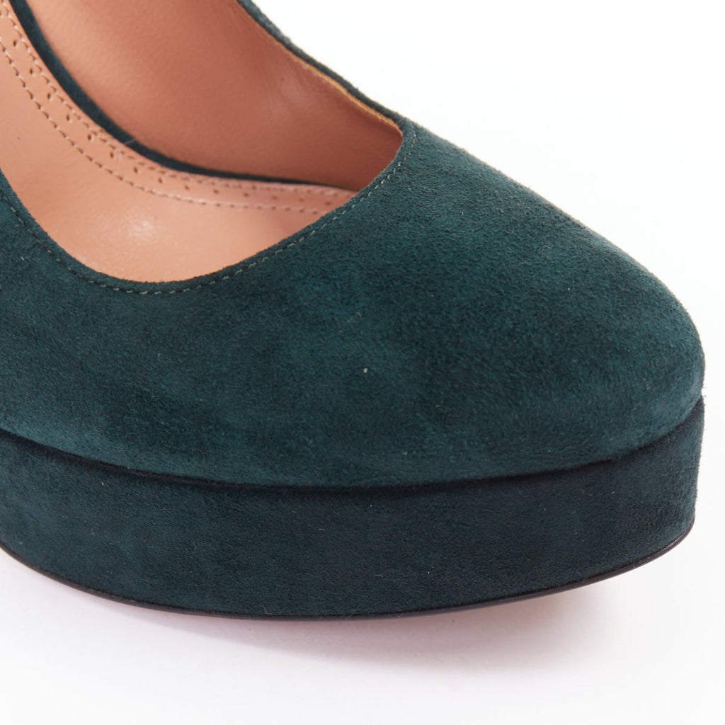 Women's Alaia Suede Almond Toe Platform Pumps