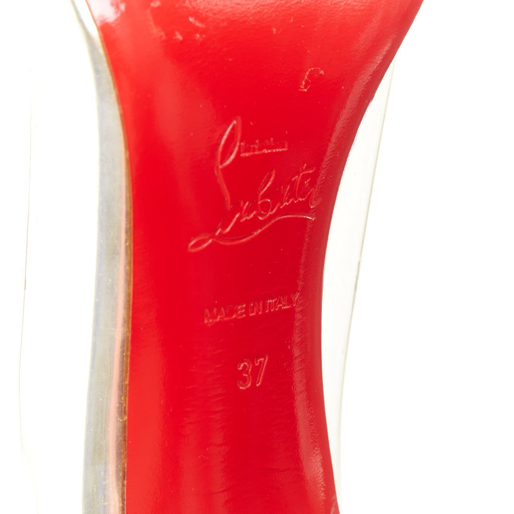 Women's Christian Louboutin Patent PVC Pointy Pumps