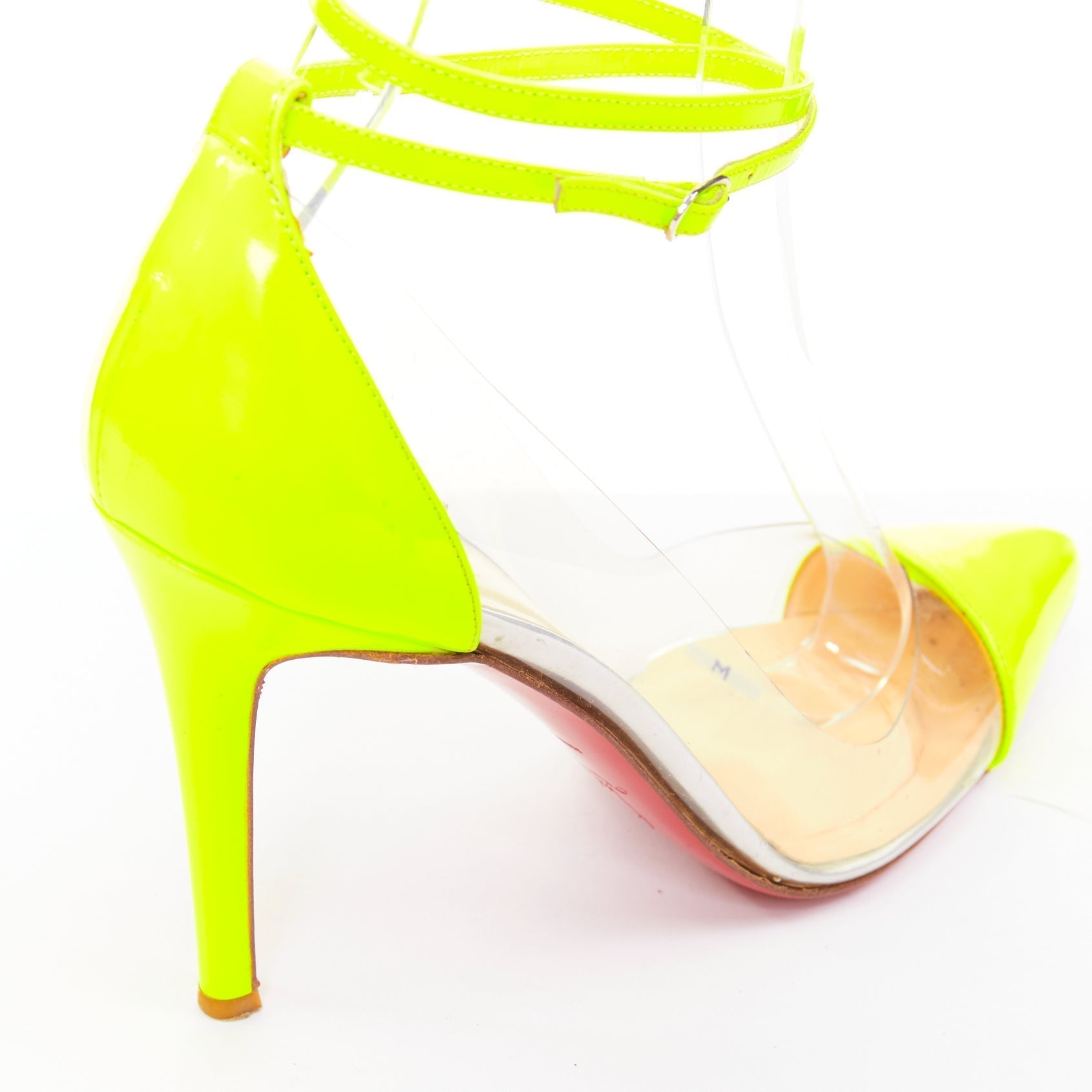 Women's Christian Louboutin Patent PVC Pointy Pumps