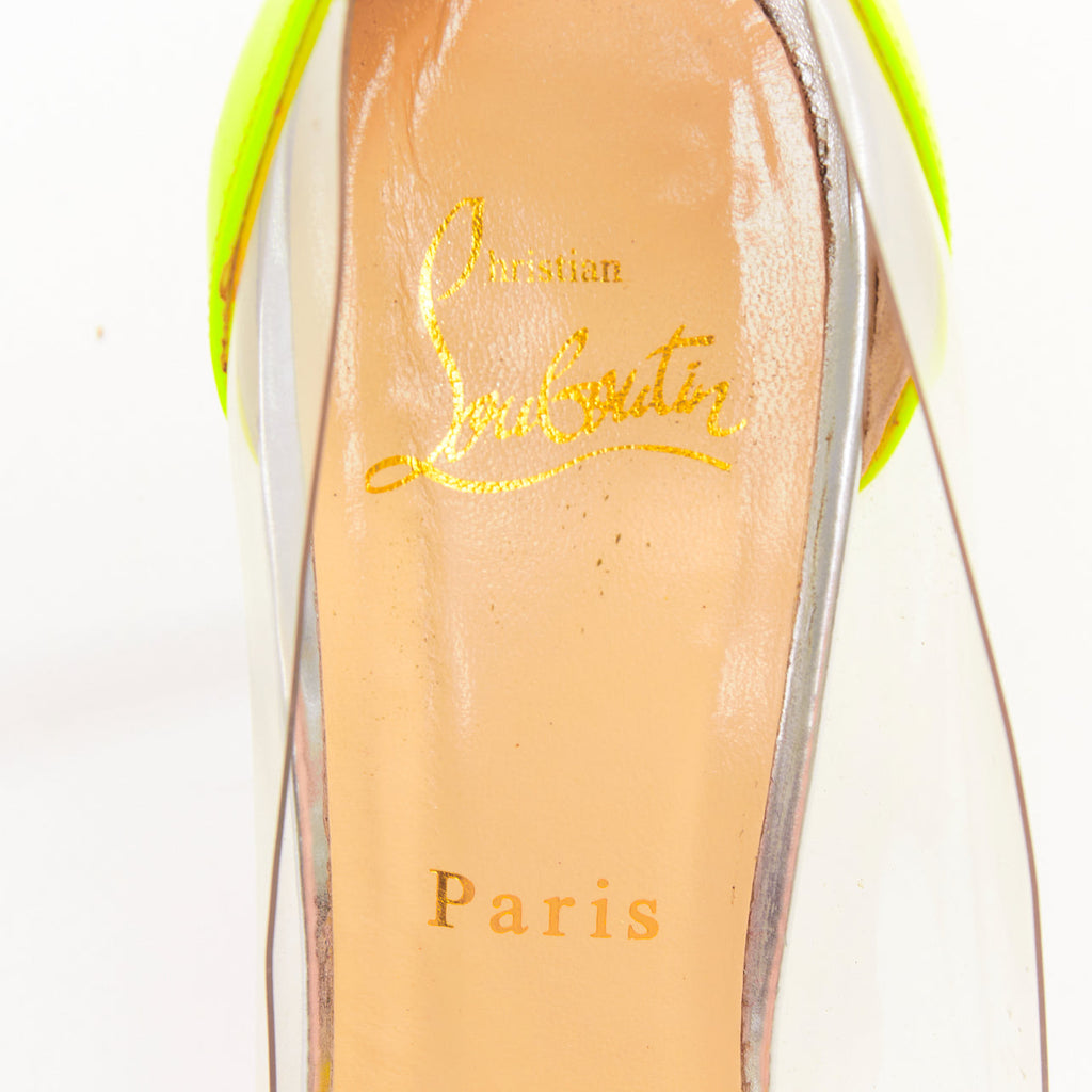 Women's Christian Louboutin Patent PVC Pointy Pumps