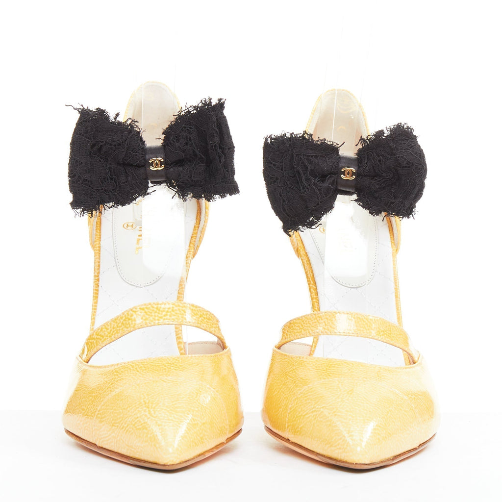 Women's Chanel Patent Leather Bow Pumps