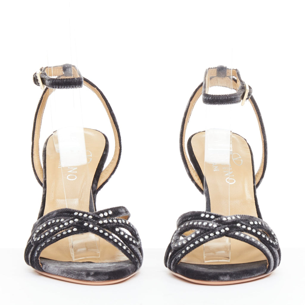 Women's Valentino Garavani Crushed Velvet Crystal Wedge