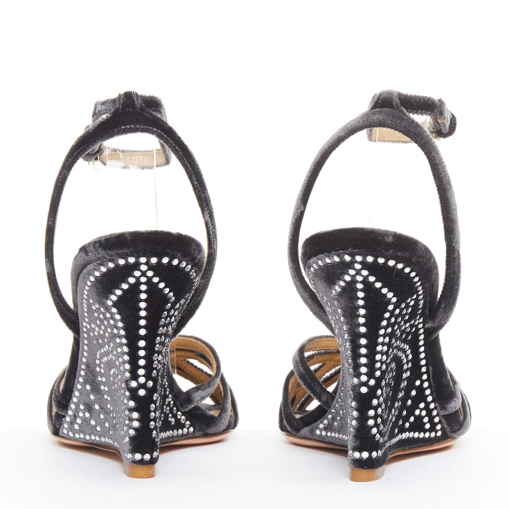 Women's Valentino Garavani Crushed Velvet Crystal Wedge